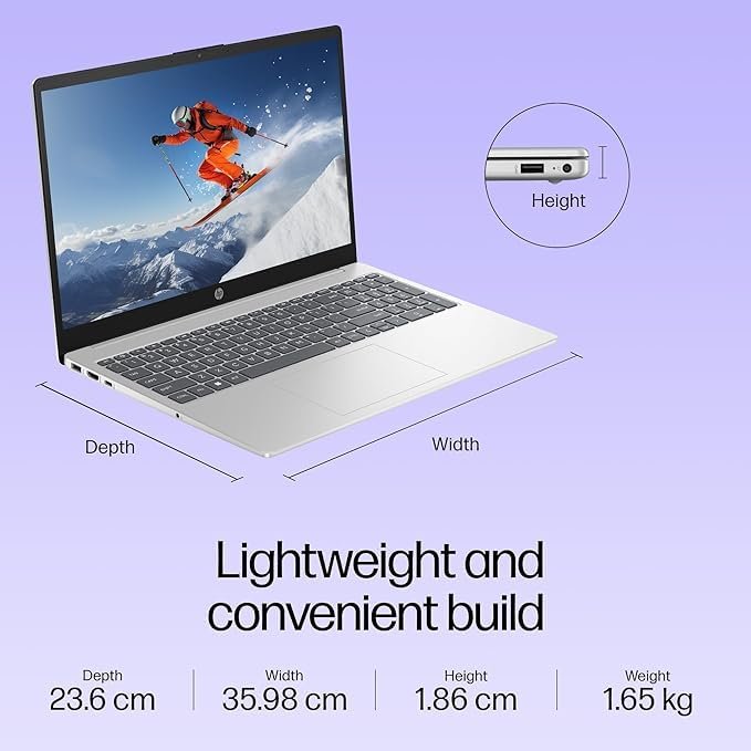 51r4wqzsj2l HP Professional 15 (2025) Intel Core 3-100U 8GB RAM 512GB SSD 15.6 FHD Windows 11 Pro MS Office Silver 1.65 kg Thin & Light Laptop with FHD Camera and Privacy Shutter G10