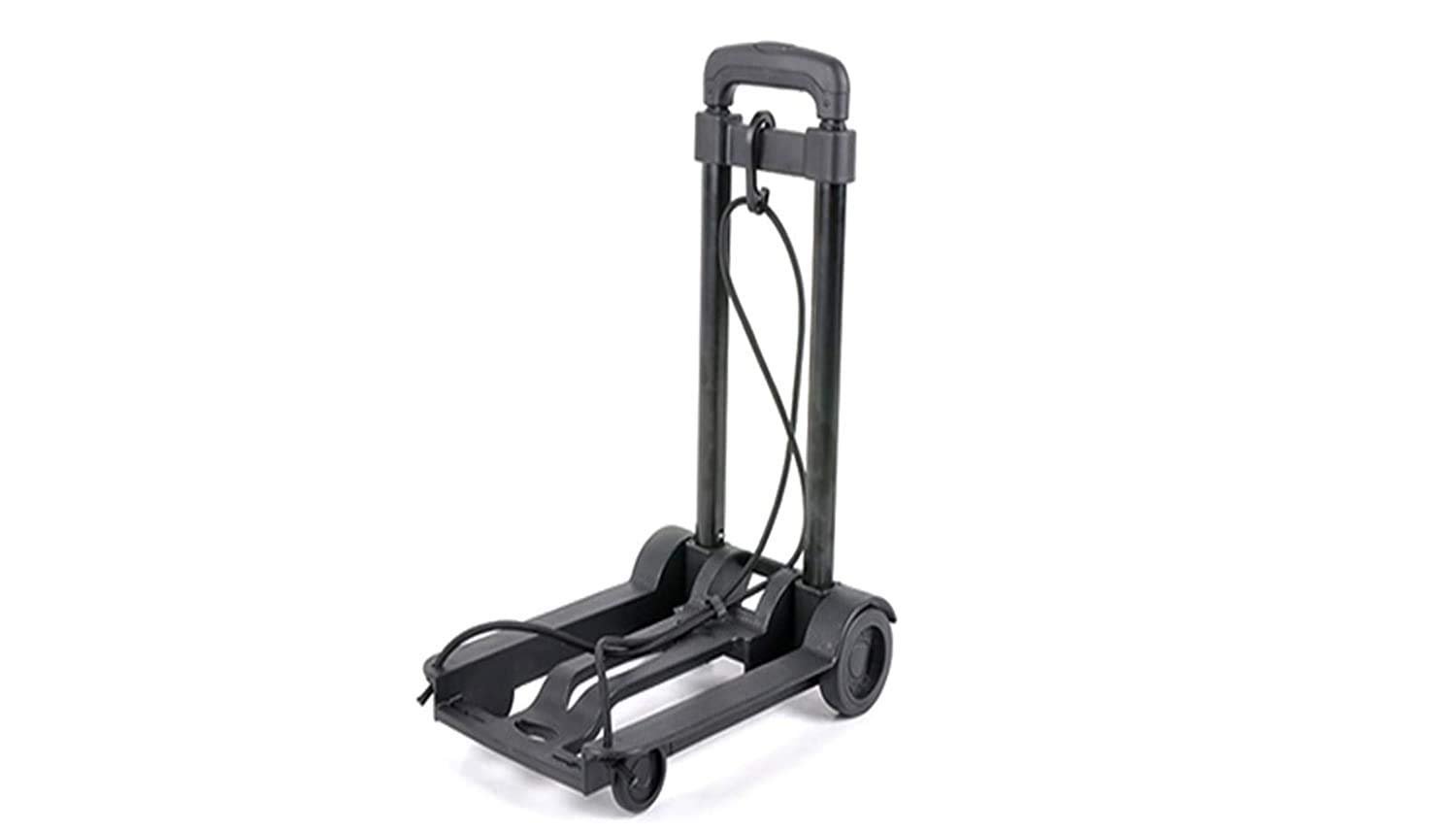 51sc5orm5ml. sl1500 Stainless Steel, Plastic Portable Platform Hand Trolley, Heavy Duty 2 Wheel Solid Construction Utility Cart Compact and Light Weight with 35kg Loading (Black).
