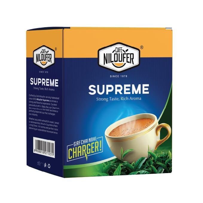 51hs4dbmasl Cafe Niloufer Supreme Tea Powder 500 gms | Strong & Aromatic Blend for Rich Taste | Perfect for Kadak Chai & Indian Masala Tea