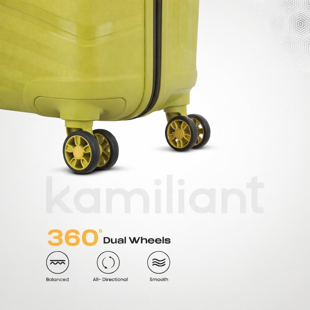 51kg4nfedtl. sl1024 Kamiliant by American Tourister Rock-Lite 66L Hard Sided Trolley Bag for Men & Women with 3 Digit Combination Lock, Set of 2pc (Small & Medium) – Cress Green