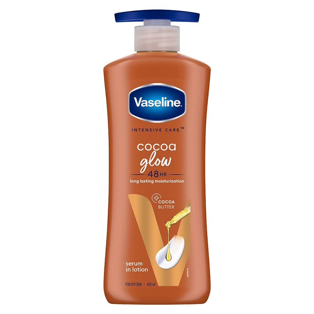 Vaseline Cocoa Glow Serum In Lotion, 400 ml | 100% Pure Cocoa & Shea Butter for Glowing & Soft Skin Vaseline Cocoa Glow Serum In Lotion, 400 ml | 100% Pure Cocoa & Shea Butter for Glowing & Soft Skin