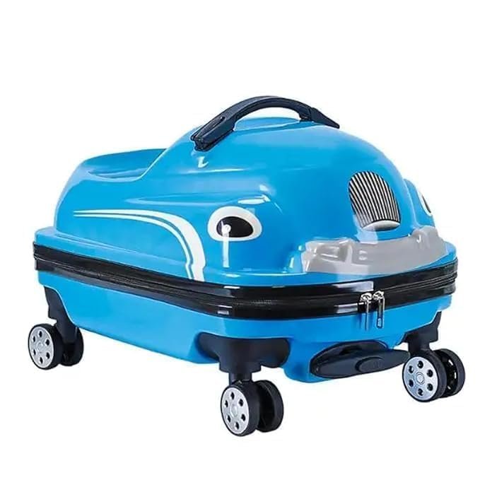 51sn1avh gl 18-Inch Kids Ride-On Suitcase, Cute Car-Shaped Trolley Bag with 360° Universal Wheels, Lightweight Hard Shell Travel Luggage for Children, Portable Riding Cabin Suitcase