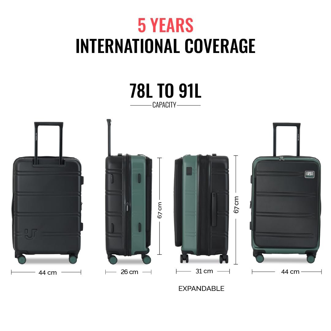 51wcgxxkcal. sl1081 Urban Jungle by Safari Hold-All Premium Top-Open Medium (67 cm) Trolley Bag, Polycarbonate Check-In Suitcase with 8 Silent Wheels and TSA Lock, Hardside Travelling Luggage for Both Men & Women (Green)