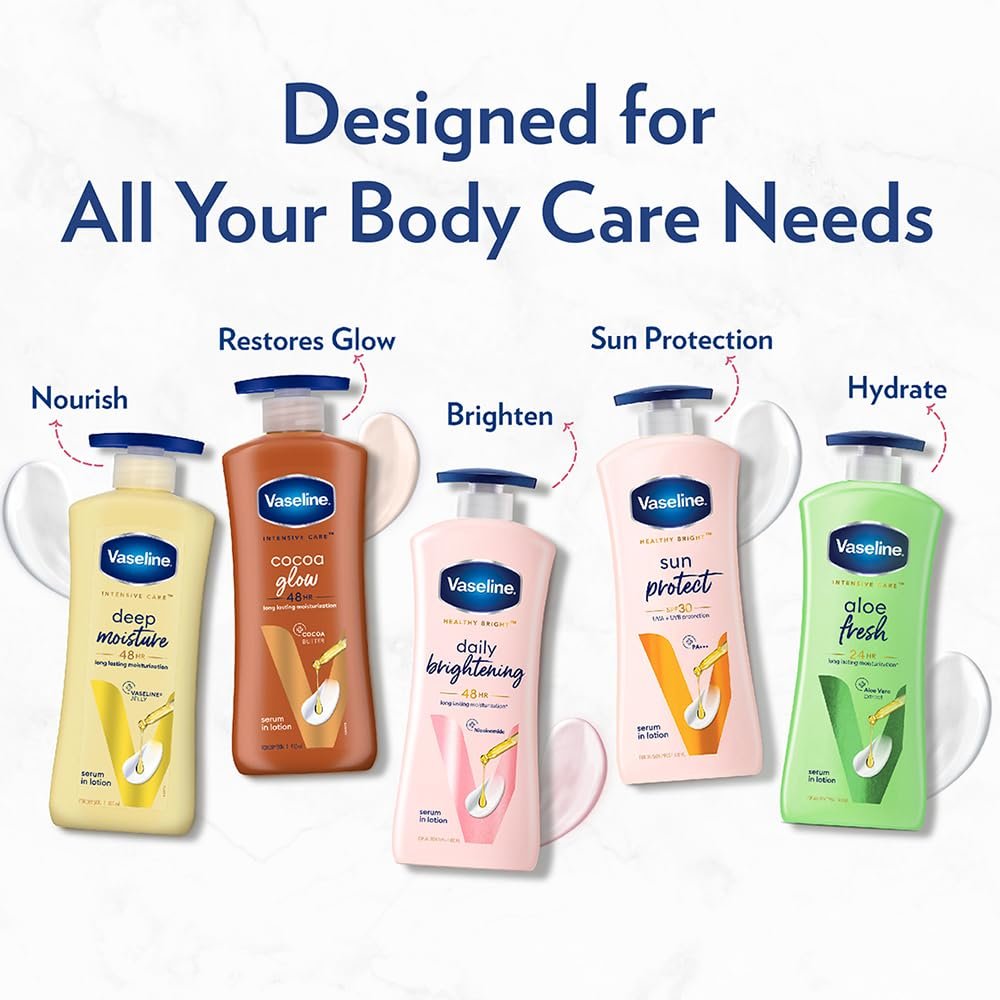 6107tnltjcl. sl1000 Vaseline Cocoa Glow Serum In Lotion, 400 ml | 100% Pure Cocoa & Shea Butter for Glowing & Soft Skin