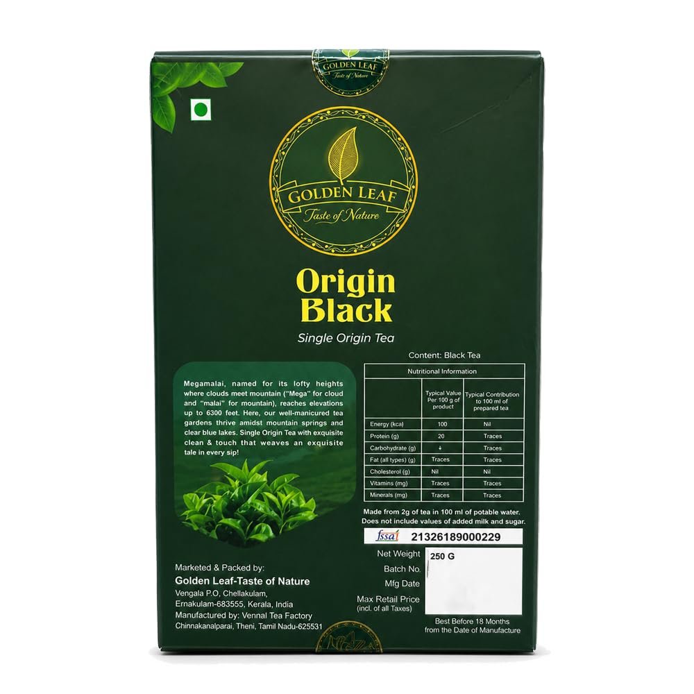 612cgvvfevl. sl1000 Golden Leaf Premium Tea | Pure & Organic | Fresh Flavour | Single Origin Tea | High Grown Strong Chai | Origin Black 250 g
