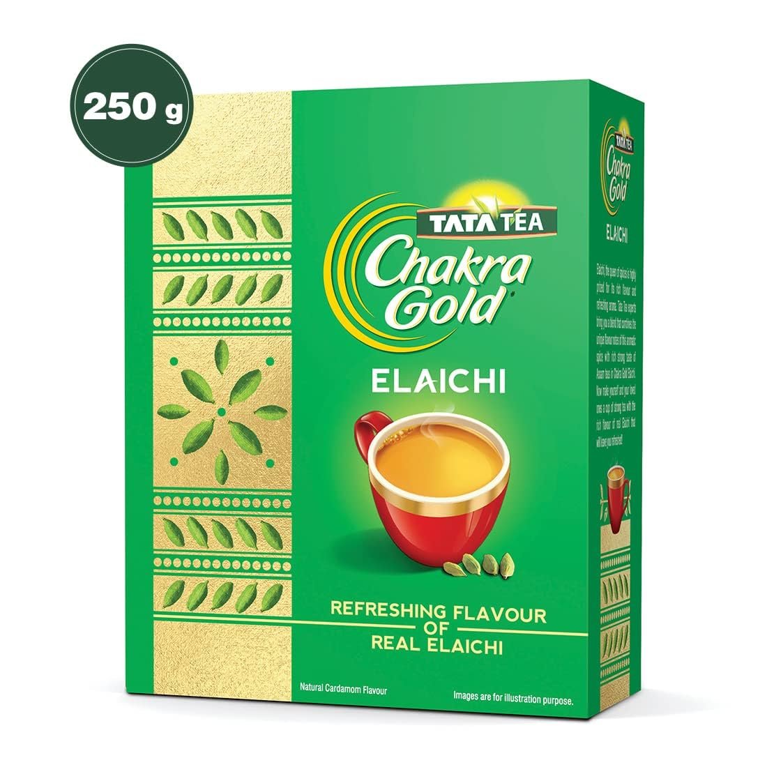 613ph7nhcel. sl1100 Tata Tea Chakra Gold Elaichi Dust Tea| Refreshing Flavour & Aroma of Real Elaichi |Flavoured Assam Tea | 250 Gm (Pack of 2)