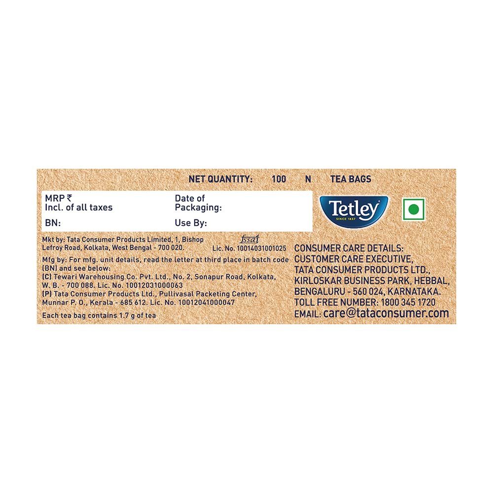 618adke3gcl. sl1000 1778871041 5203 Tetley | Original | Rich Taste of Assam Tea |100 Tea Bags | 1.7g Each & Tetley Green Tea Immune Tulsi | With Added Vitamin C | Natural Flavour | 25 Tea Bags