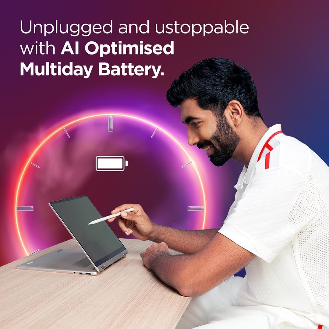 61a3rrruwzl. sl1080 Lenovo Yoga Slim 7 AMD Ryzen AINow 7 350, 83JY005YIN AI Laptop, Copilot+ 32GB RAM/1TB SSD/14(35.5cm)WUXGA OLED/50 TOPS/Windows 11, Office Home 2024, Backlit Keyboard, 1Yr ADP Free, Teal, 1.19Kg