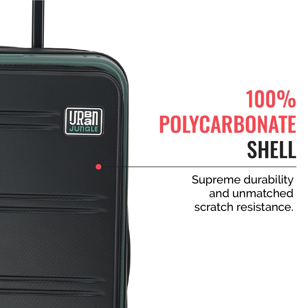 61btulbhkll. sl1081 Urban Jungle by Safari Hold-All Premium Top-Open Medium (67 cm) Trolley Bag, Polycarbonate Check-In Suitcase with 8 Silent Wheels and TSA Lock, Hardside Travelling Luggage for Both Men & Women (Green)