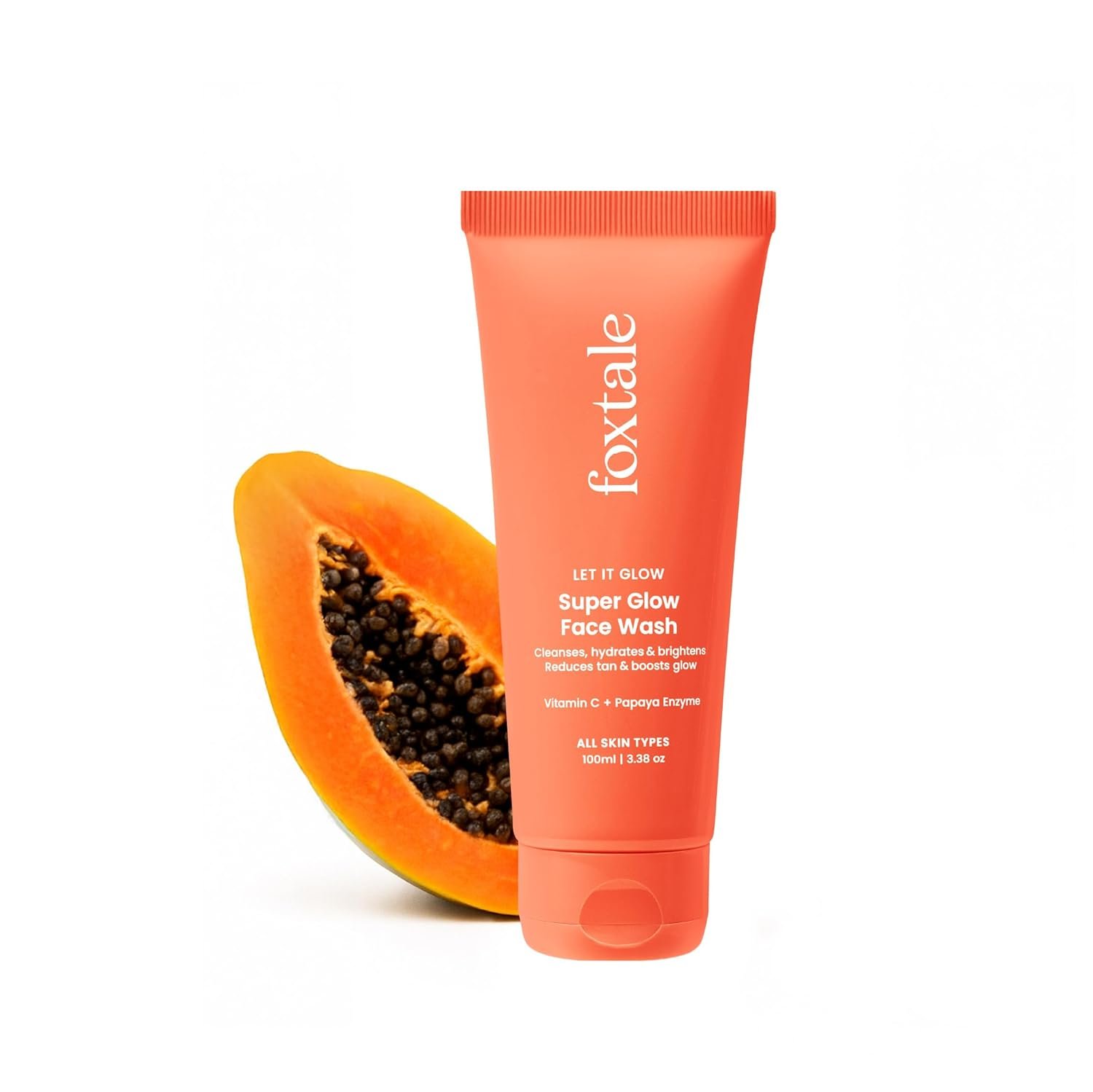 Foxtale Super Glow Detan Face Wash with Vitamin C & Papaya enzyme, Tan Removal, Brightens & Reduces Pigmentation, Gentle Exfoliation | Face Wash for Men & Women | All Skin Types - 100ml Foxtale Super Glow Detan Face Wash with Vitamin C & Papaya enzyme, Tan Removal, Brightens & Reduces Pigmentation, Gentle Exfoliation | Face Wash for Men & Women | All Skin Types - 100ml