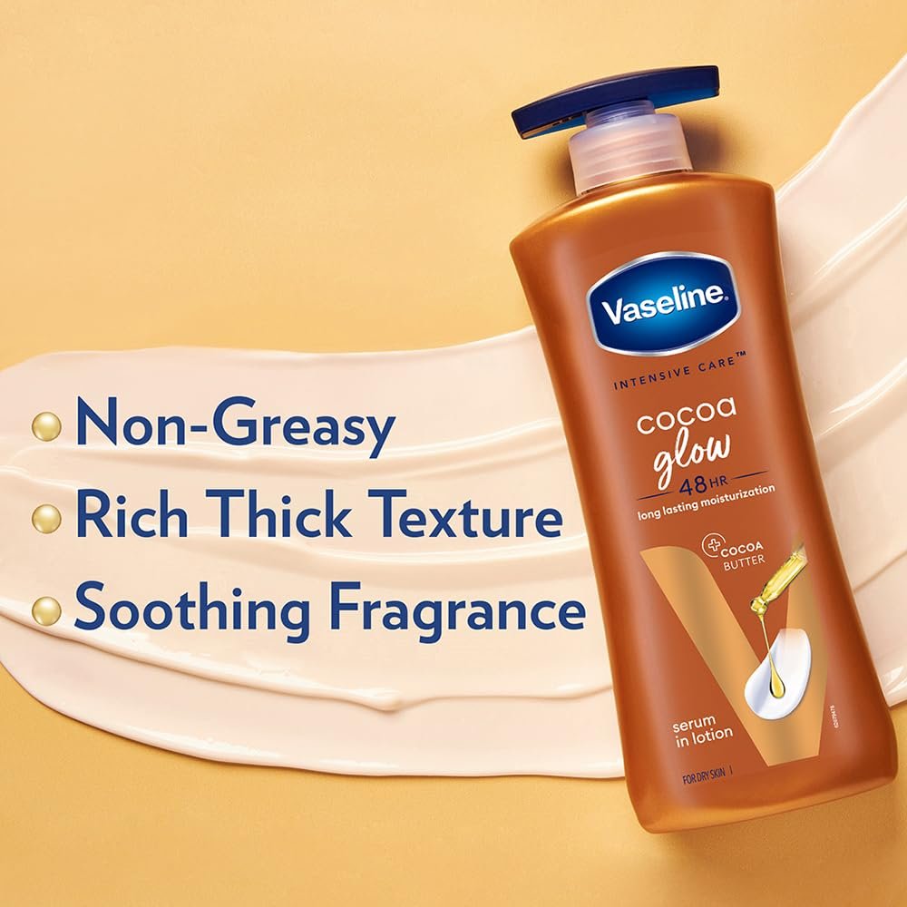 61j9hwd1bxl. sl1000 Vaseline Cocoa Glow Serum In Lotion, 400 ml | 100% Pure Cocoa & Shea Butter for Glowing & Soft Skin