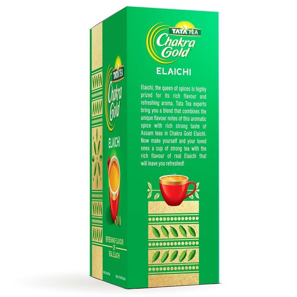 61lynpuzxal. sl1000 Tata Tea Chakra Gold Elaichi Dust Tea| Refreshing Flavour & Aroma of Real Elaichi |Flavoured Assam Tea | 250 Gm (Pack of 2)