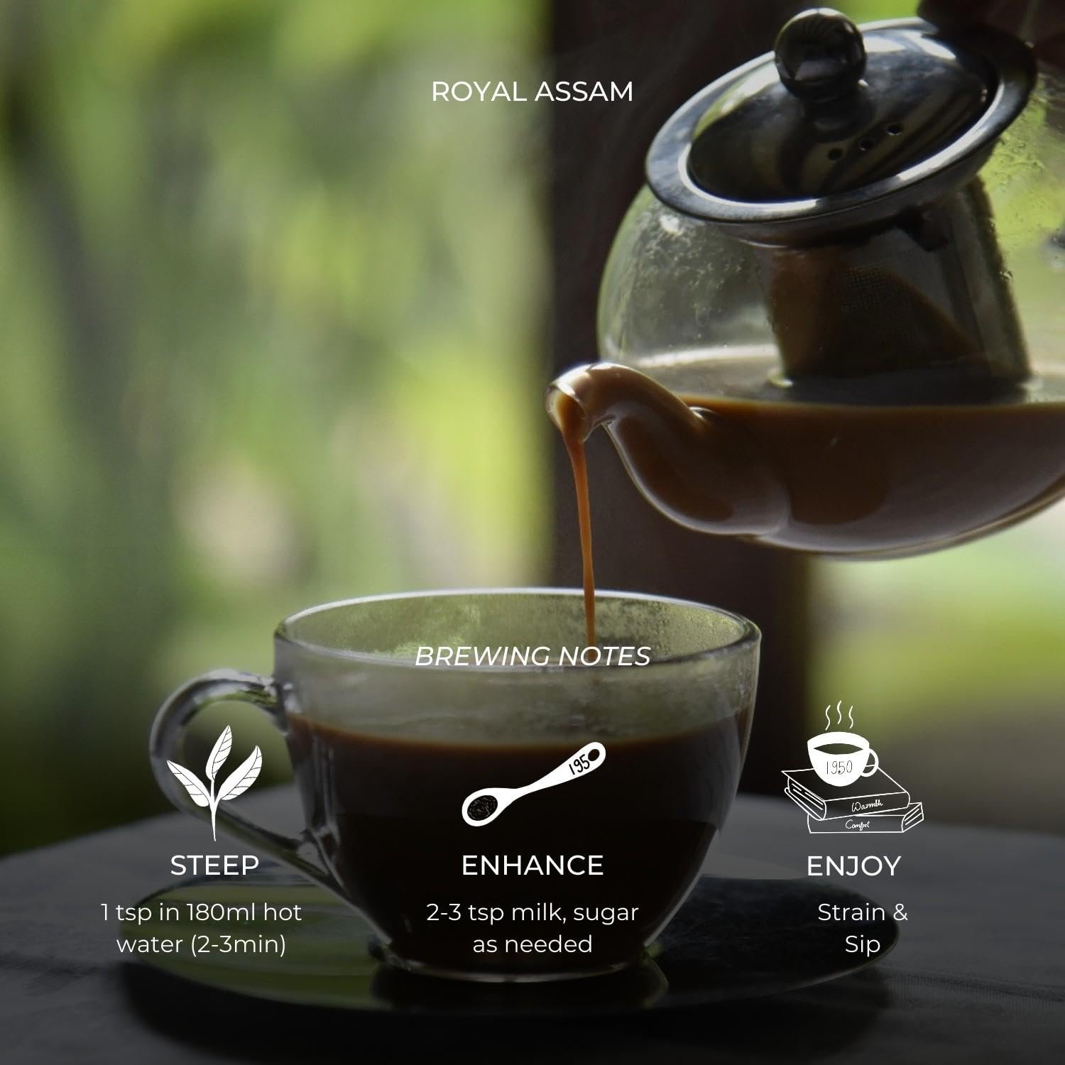 61nt6v0yrl. sl1500 1950 Origins Royal Assam Premium Black Tea,150g | Pure Assam CTC Loose Leaf Tea | 100% Natural Rich, Strong Kadak Chai | Tin Caddy Pack