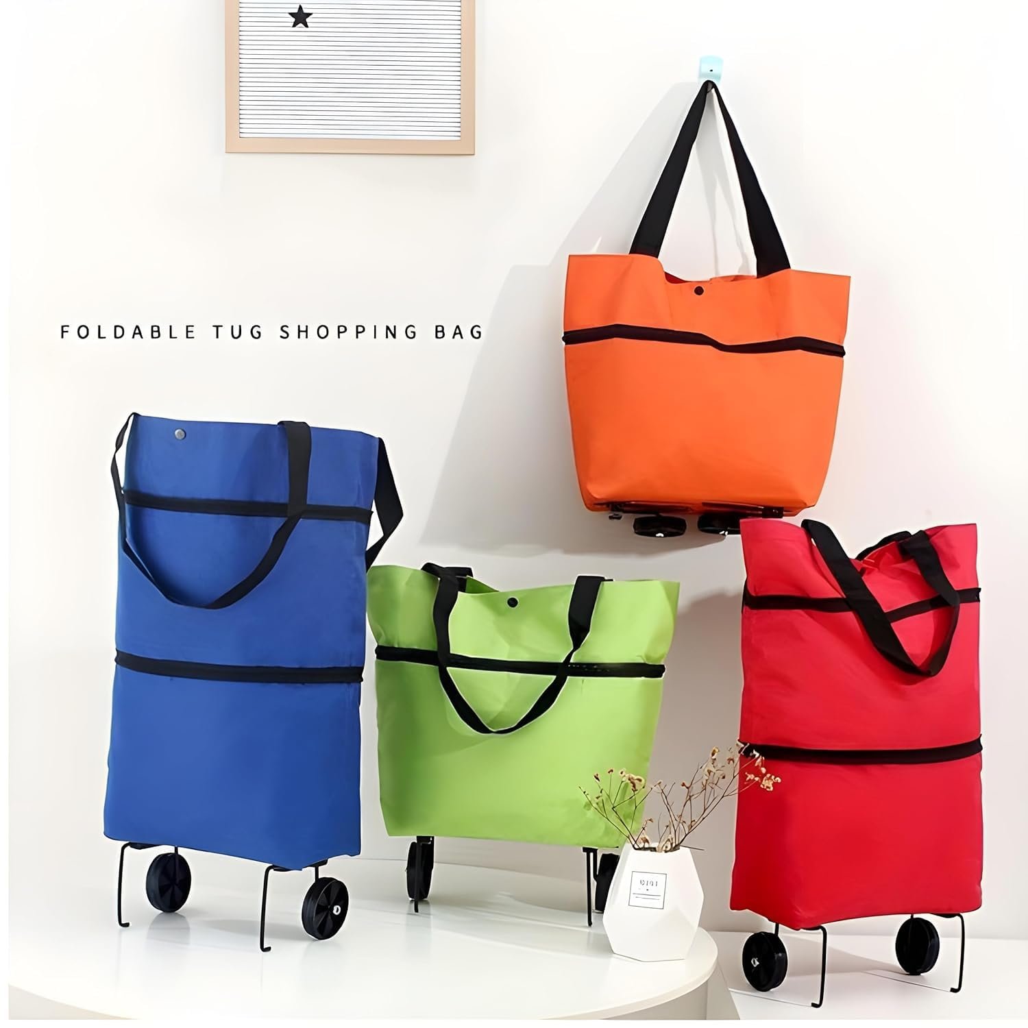61pagaga9xl. sl1500 Folding Trolly Gab Trolley Luggage Bags Traveling Vegetable Grocery Clothing Bag with Light Weight and Medium Size with Wheels Women
