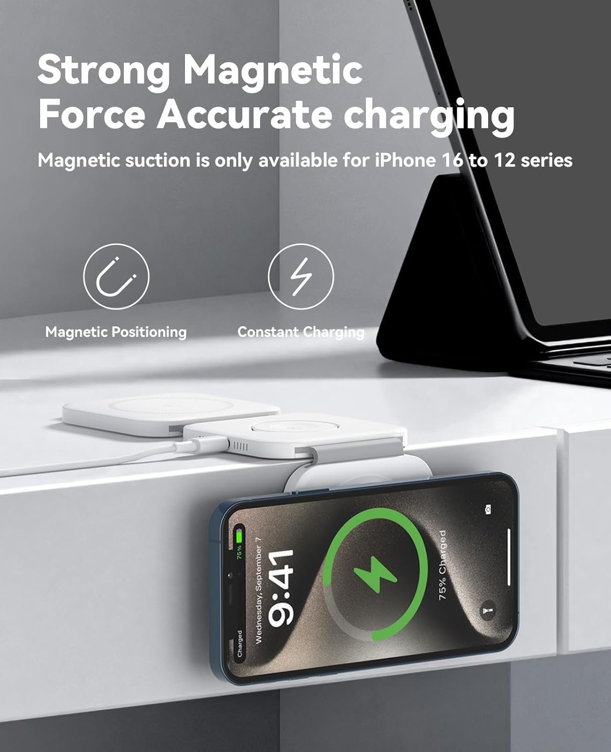 61rv6dxz9sl. sl1500 3 in 1 Charging Station for Apple Multiple Devices, Foldable Magnetic Fast Wireless Charger Dock, Travel Charging Pad for iPhone 17 16 15 14 13 12 Pro Max Plus Apple Watch Series & AirPods 4/3/2/Pro
