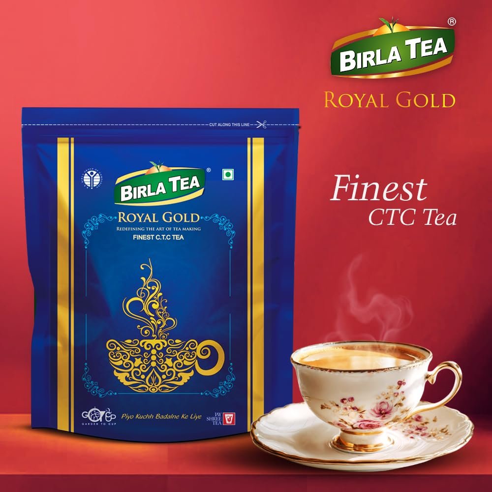 61ta7mysmil. sl1000 Birla Royal Gold Premium CTC Tea | Strong Kadak Chai with Refreshing Taste | Assam Black Tea | Loose Leaf | 500 grams