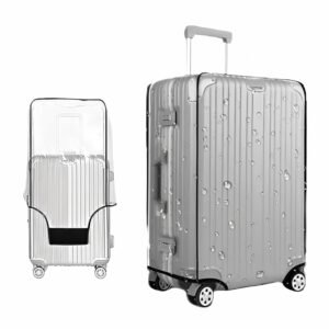 PVC Transparent Waterproof Dustproof Suitcase Cover Luggage Trolley Bag Covers Pack of 1, 24 Inch Medium (58 x 43 x 29 cm) Measure Suitcase Height Excluding Wheels