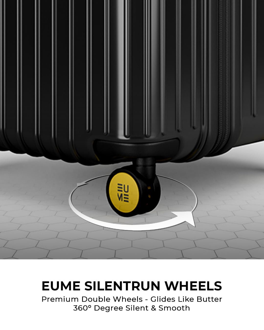 61upeevbbhl. sl1350 EUME Trunk Check in Trolley Bags for Travel Medium Size | 66cm to 74cm Expandable Trolley Bag | Polycarbonate 8 Silentrun Spinner Wheels Suitcase | Premium Trolley Bags for Travel (Charcoal Black)
