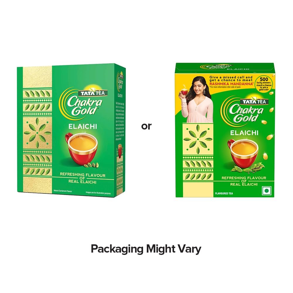 61vwno1ow5l. sl1000 Tata Tea Chakra Gold Elaichi Dust Tea| Refreshing Flavour & Aroma of Real Elaichi |Flavoured Assam Tea | 250 Gm (Pack of 2)