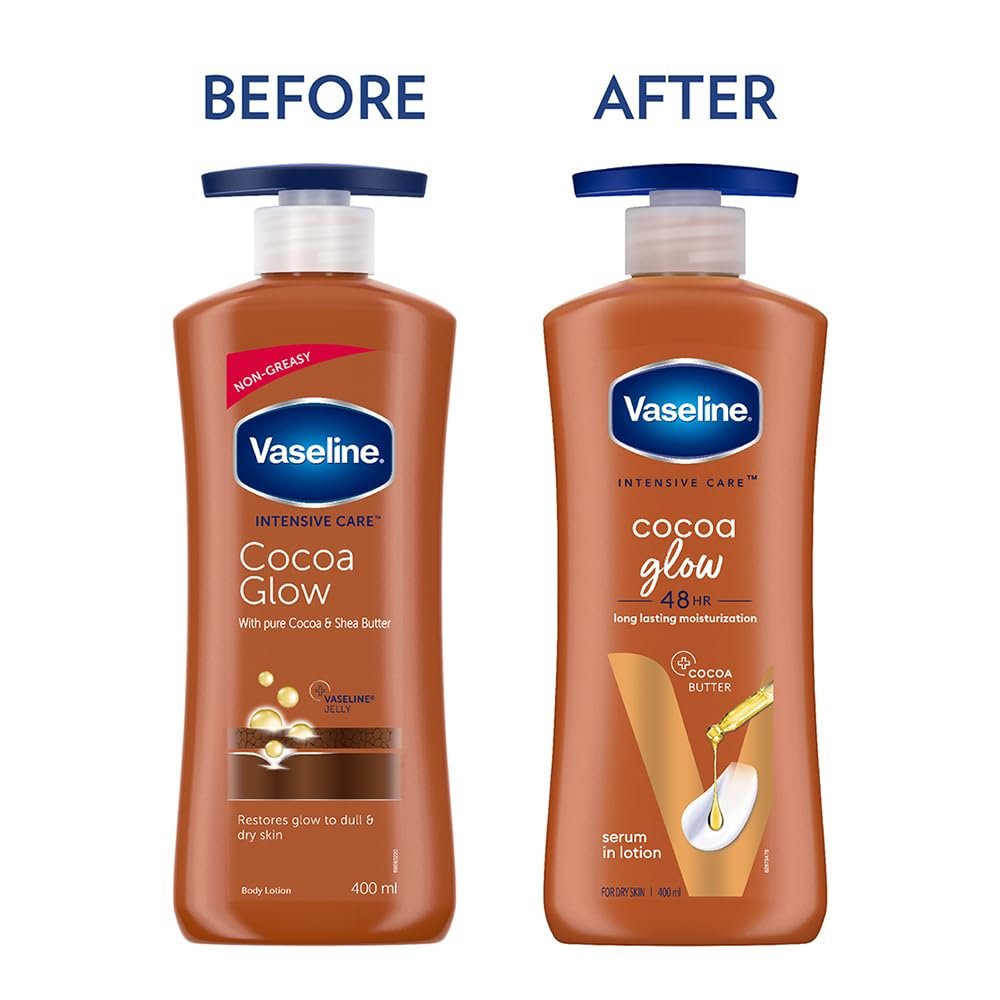 61gpflpdtol. sl1000 Vaseline Cocoa Glow Serum In Lotion, 400 ml | 100% Pure Cocoa & Shea Butter for Glowing & Soft Skin