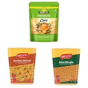 Tata Tea Premium Care Black Tea 1kg || Bikano Bombay Mixture, 800g || Bikano Aloo Bhujia, 1kg