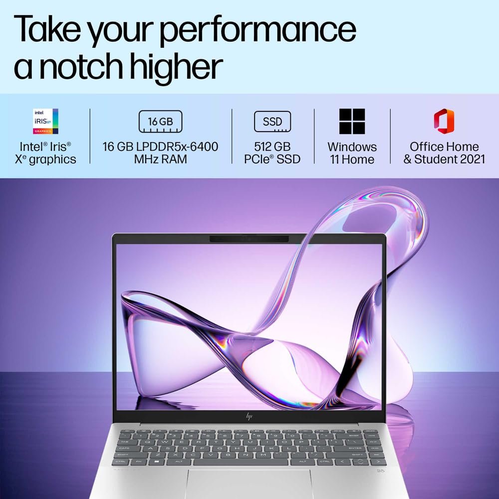 61k95z9po8l. sl1000 HP Pavilion Plus, 13th Gen Intel Core i5-1335U Laptop (16GB DDR5, 512GB SSD) IPS WUXGA Anti-Glare, 14/35.6cm, Win 11, MS Office, Silver, 1.44kg, Intel Iris Xe Graphics, 5MP IR Camera, ew0116TU/0107tu