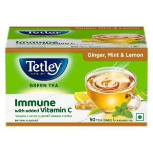 Tetley Ginger Mint & Lemon Flavored Green Tea, 50 Teabags