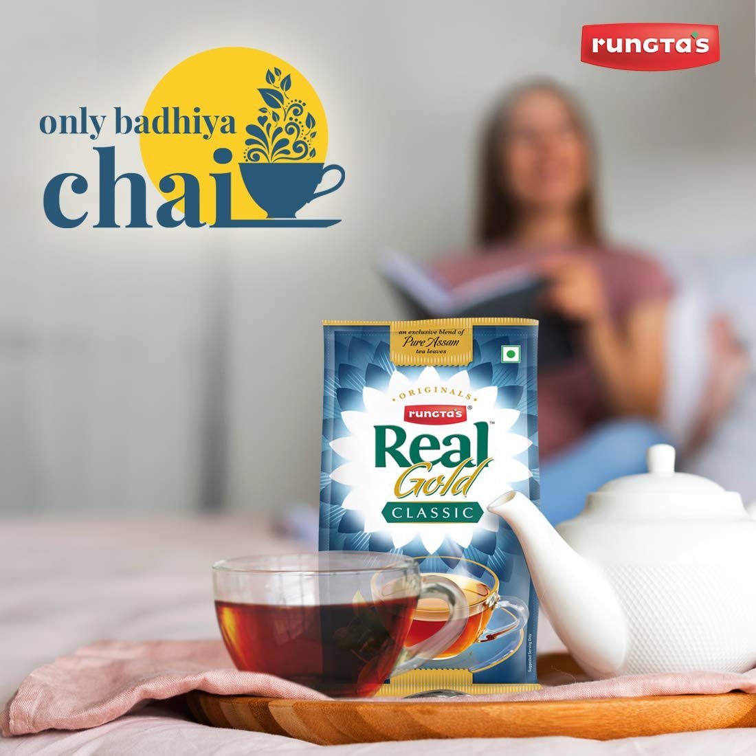61ln ah90hl. sl1100 Rungtas Real Gold Classic Tea – 250g | Premium Blend of Fresh Kadak Ctc Chai | Blend of 10% Darjeeling Premium Black Long Leaf