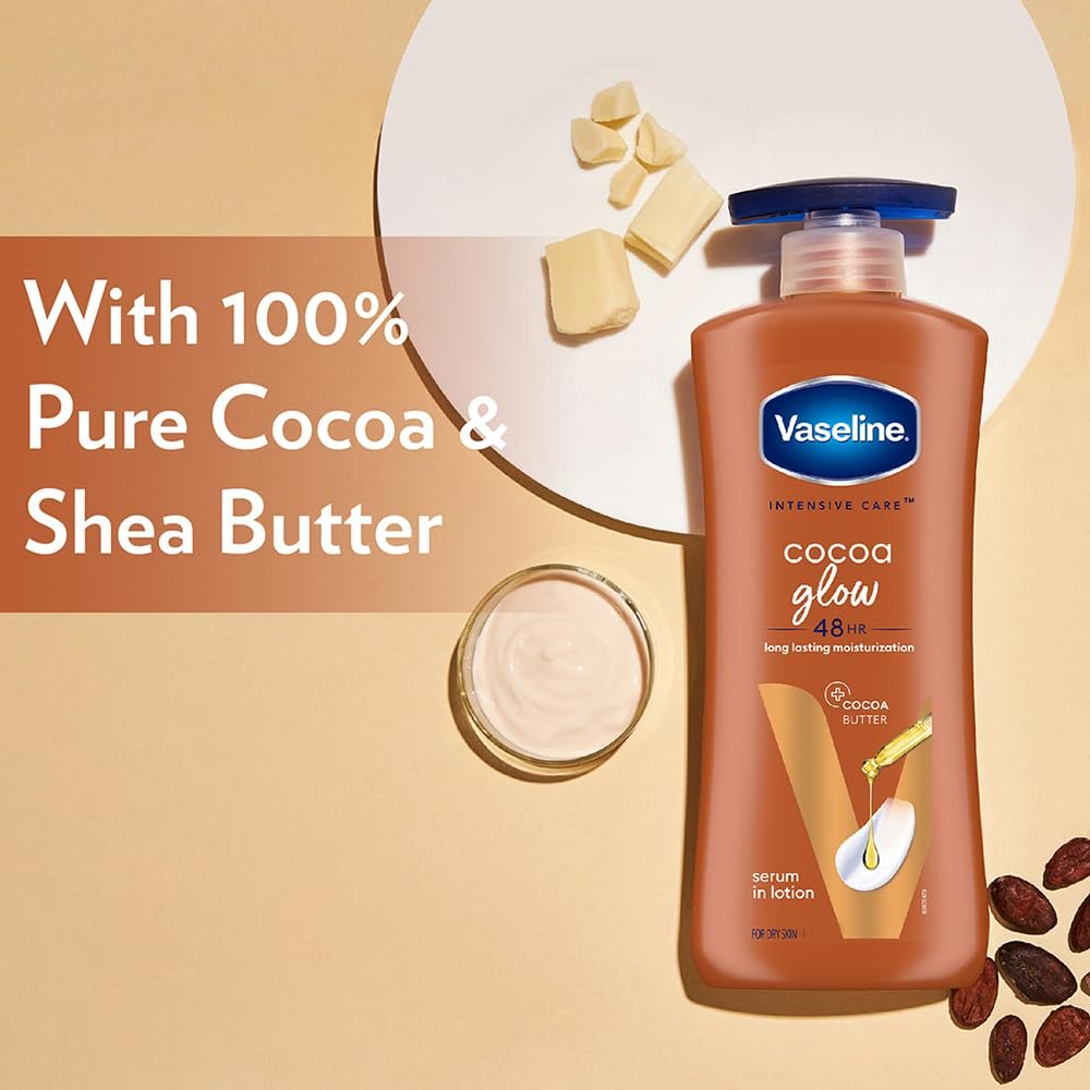 61n2zf6qdql. sl1000 Vaseline Cocoa Glow Serum In Lotion, 400 ml | 100% Pure Cocoa & Shea Butter for Glowing & Soft Skin