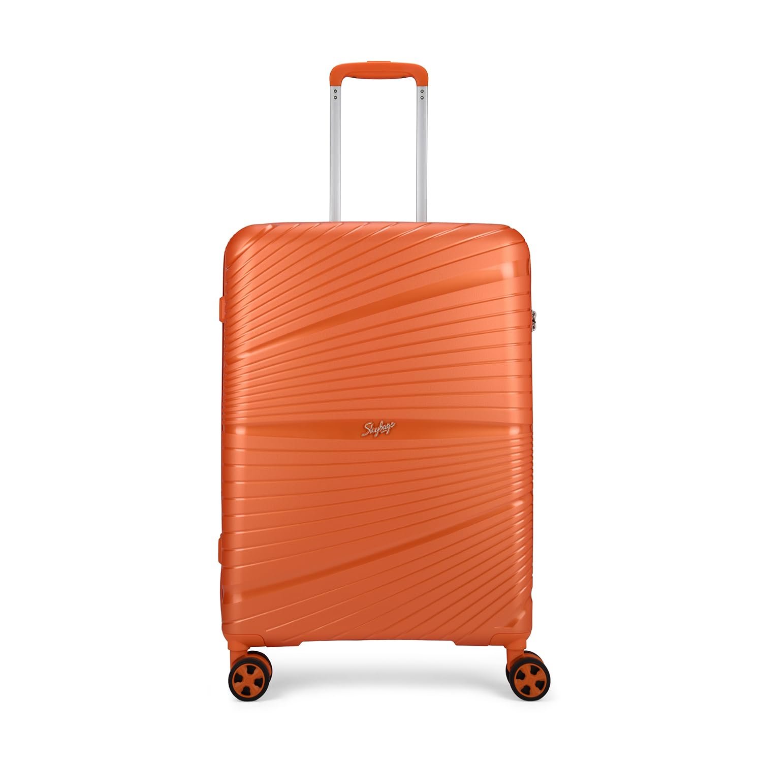 Skybags Polypropylene Skylite Check-in Trolley Bag, 66cm | Medium Hard-Sided Luggage for Travel with Smooth 8-Spinner Wheel & TSA Lock | 5-Year International Warranty - Orange Skybags Polypropylene Skylite Check-in Trolley Bag, 66cm | Medium Hard-Sided Luggage for Travel with Smooth 8-Spinner Wheel & TSA Lock | 5-Year International Warranty - Orange
