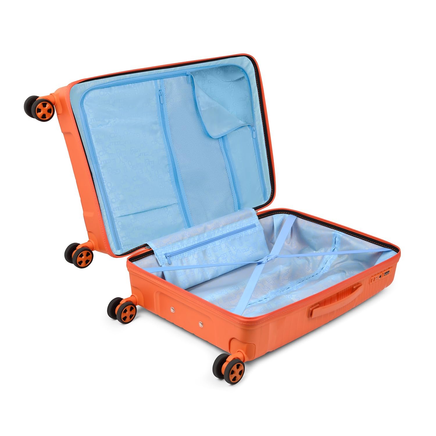 61rpu0e9qsl. sl1500 Skybags Polypropylene Skylite Check-in Trolley Bag, 66cm | Medium Hard-Sided Luggage for Travel with Smooth 8-Spinner Wheel & TSA Lock | 5-Year International Warranty – Orange