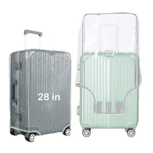 28 inch Trolley Bag Cover/Suitcase Bag Cover/Waterproof Dustproof Luggage Covers/Zippered Clear PVC Suitcase Covers Protectors (Pack of 1) (28 inch) (Heavy Quality)