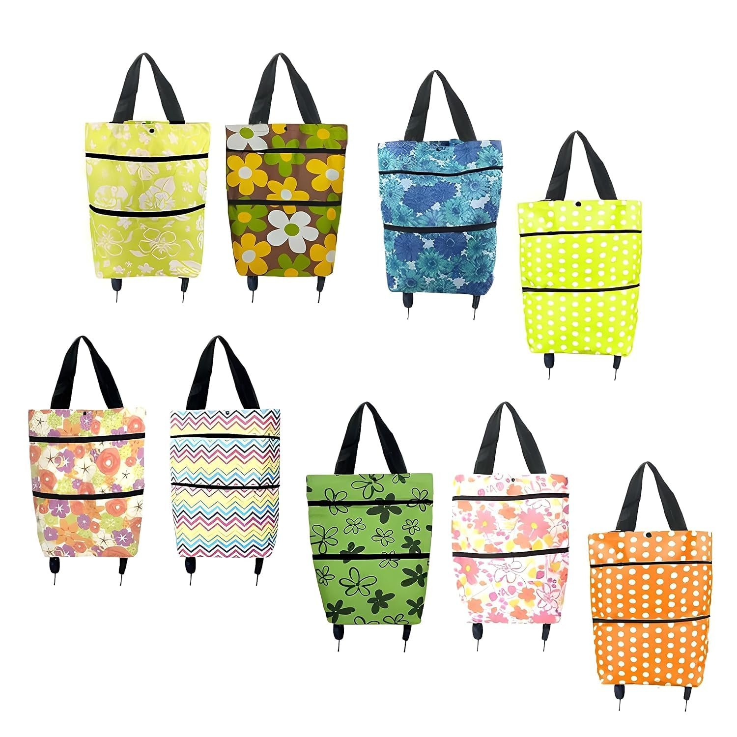 71 exgu4kjl. sl1500 Folding Trolly Gab Trolley Luggage Bags Traveling Vegetable Grocery Clothing Bag with Light Weight and Medium Size with Wheels Women