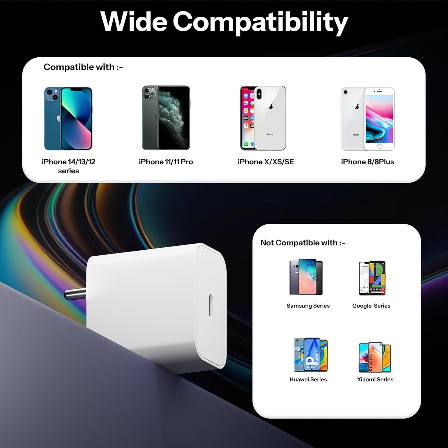 714xuz8ahal. sl1500 20W Charging Adapter with USB-C to Lightning, MFi Certified – Compatible with iPhone 14, 14 Plus, 14 Pro, 14 Pro Max, 13 Series, 12 Series, 11, X, XR, IPAD& More