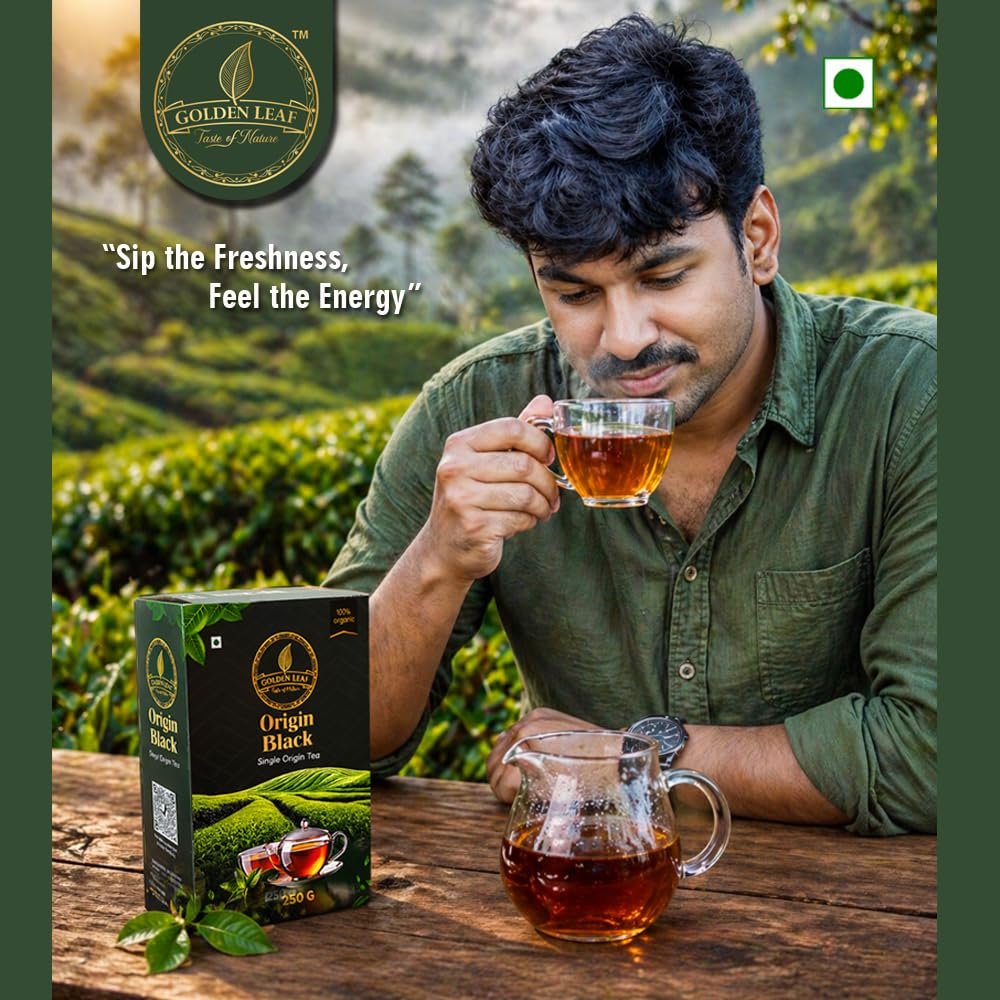 71ocgptjzgl. sl1000 Golden Leaf Premium Tea | Pure & Organic | Fresh Flavour | Single Origin Tea | High Grown Strong Chai | Origin Black 250 g