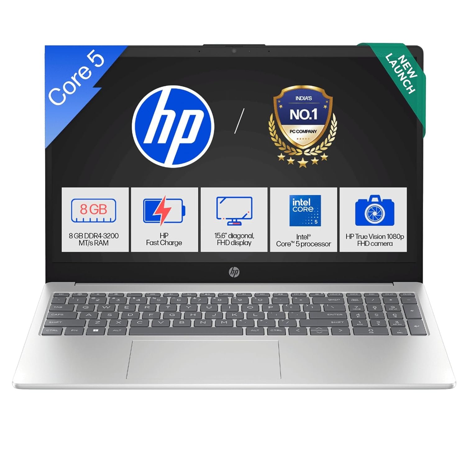 HP 15, Intel Core 5-120U (8GB DDR4, 512GB SSD) FHD, Anti-Glare, Micro-Edge, 15.6''/39.6cm, Win11, M365 Basic(1yr), Office Home24, Silver,1.59kg, fd0651TU, FHD Camera w/Privacy Shutter, Backlit Laptop HP 15, Intel Core 5-120U (8GB DDR4, 512GB SSD) FHD, Anti-Glare, Micro-Edge, 15.6''/39.6cm, Win11, M365 Basic(1yr), Office Home24, Silver,1.59kg, fd0651TU, FHD Camera w/Privacy Shutter, Backlit Laptop