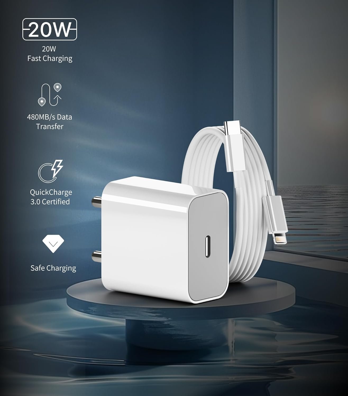 71r8eqnsrfl. sl1500 20W Charging Adapter with USB-C to Lightning, MFi Certified – Compatible with iPhone 14, 14 Plus, 14 Pro, 14 Pro Max, 13 Series, 12 Series, 11, X, XR, IPAD& More