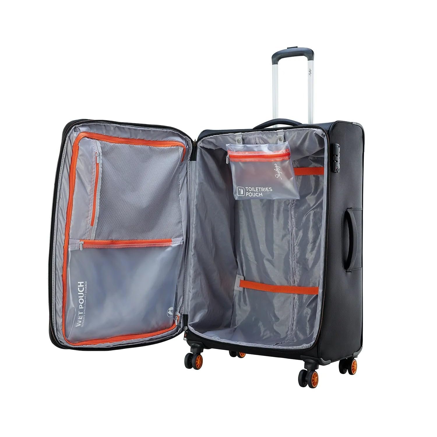 71vwrmkgqil. sl1500 Skybags Polyester TwentyFour7 Pro 67 cm Medium Size Soft Sided Luggage Trolley Bag – Ink Black|TSA Lock| 15 Inch Laptop Compatible| Dual 8 Wheel Double Spinner|5 Years International Warranty