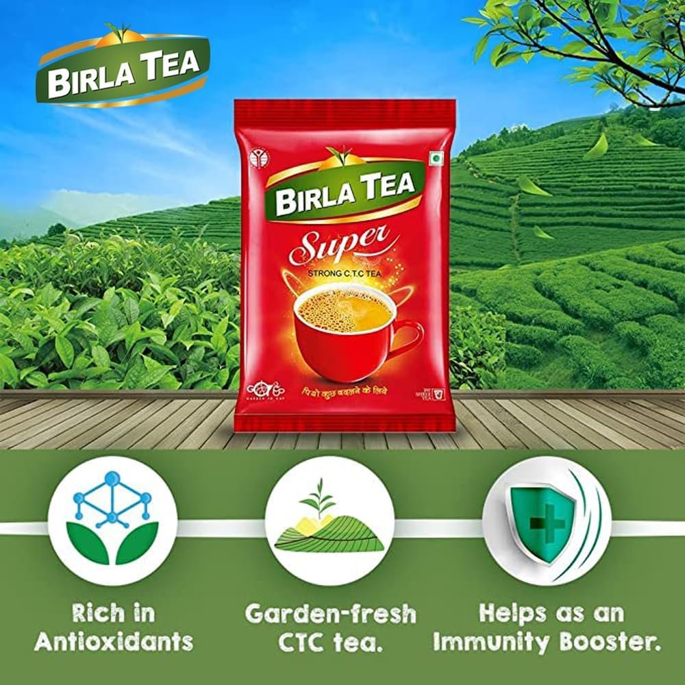 71w9nwxijcl. sl1000 Birla Super Premium CTC Tea | Strong Kadak Chai with Refreshing Taste | Assam Black Tea | Loose Leaf | 2 X 250grams