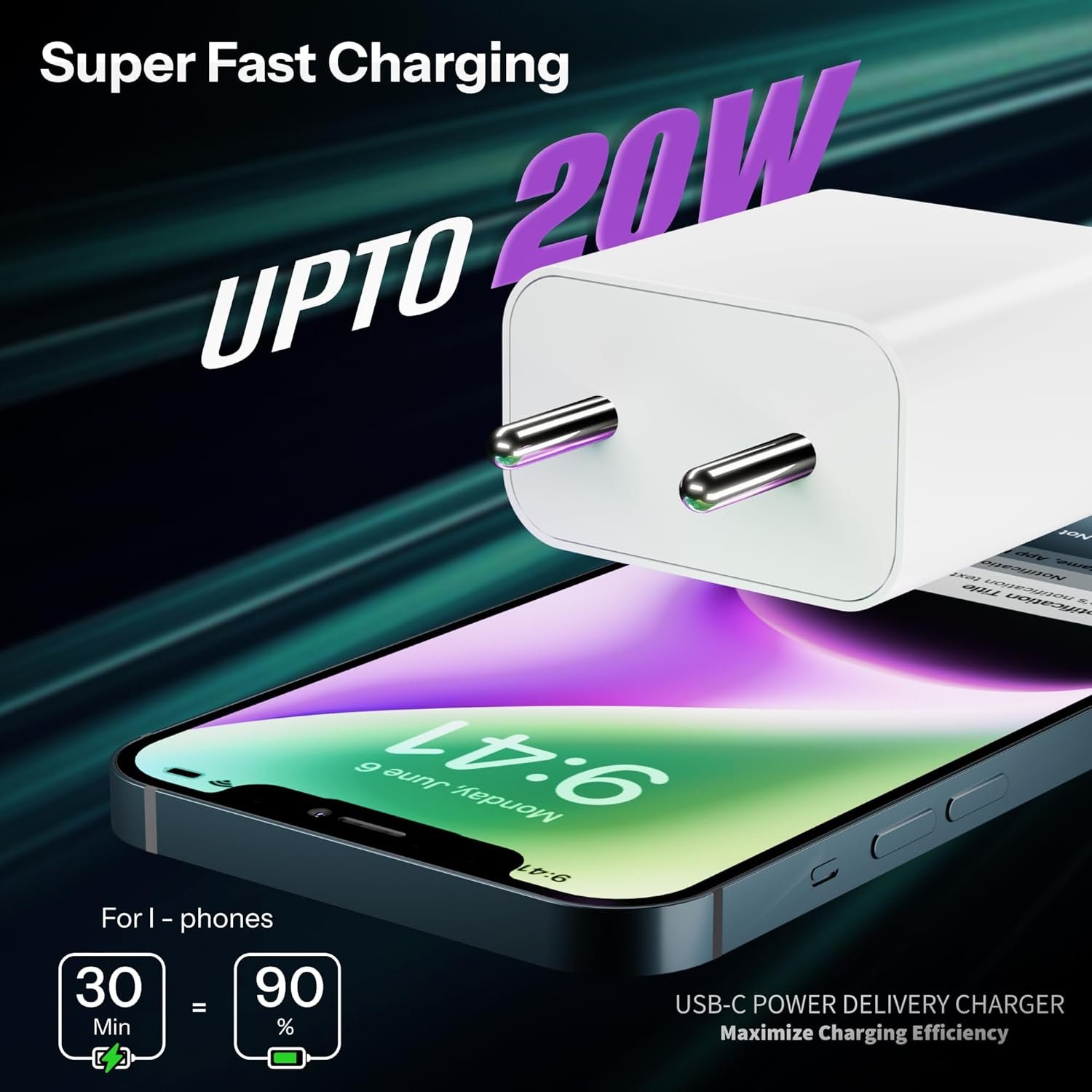 71wn ekvljl. sl1500 20W Charging Adapter with USB-C to Lightning, MFi Certified – Compatible with iPhone 14, 14 Plus, 14 Pro, 14 Pro Max, 13 Series, 12 Series, 11, X, XR, IPAD& More