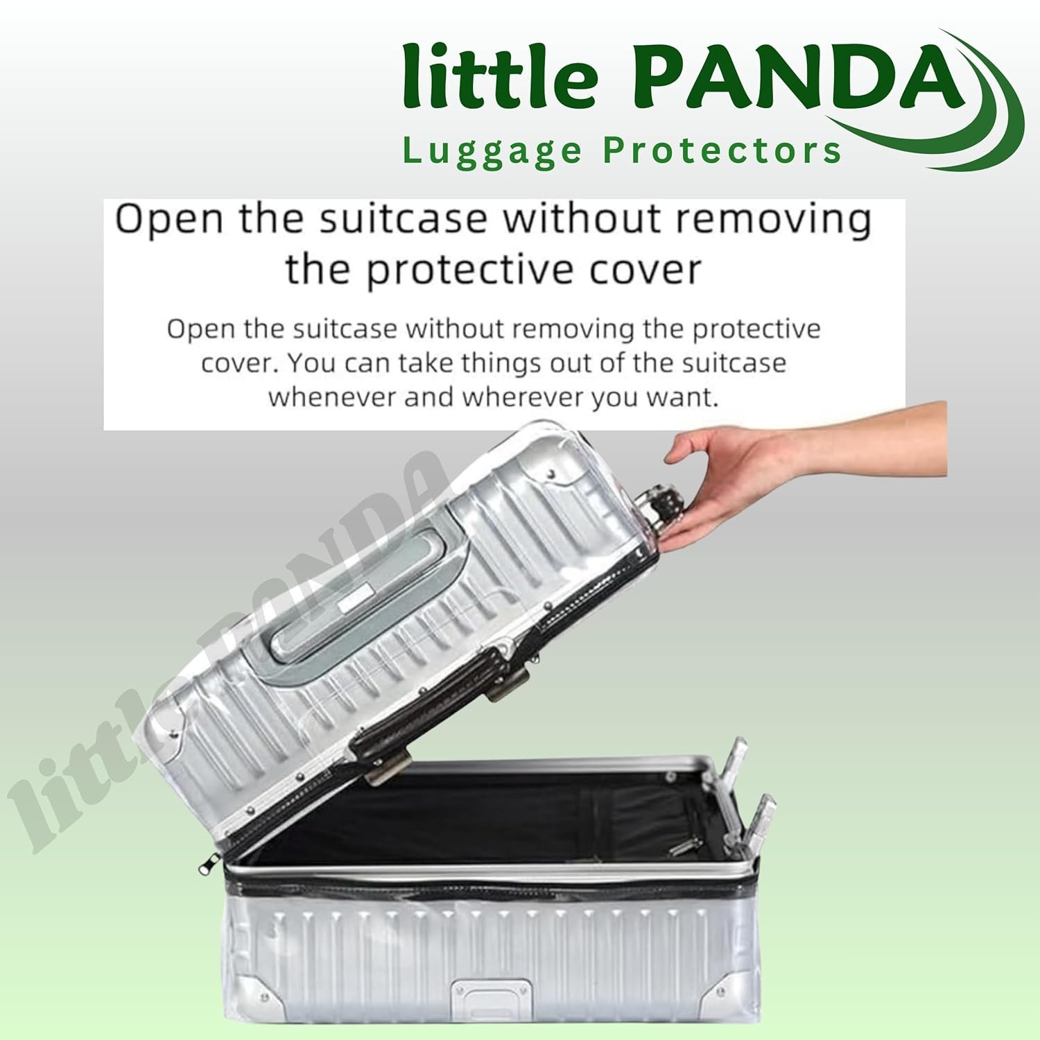 71lbikrd54l. sl1500 little PANDA 24 inch Trolley Bag Cover Medium Suitcase Cover Transparent Waterproof Dustproof Zippered Clear PVC Luggage Covers (Fits Only on Fiber Plastic Trolley Bag) (Medium (24 inch))