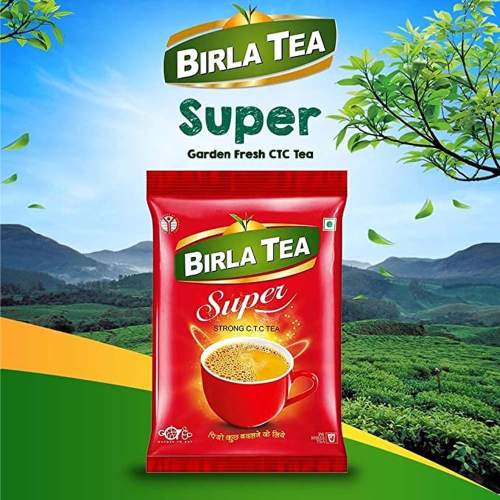 71m434fnkml. sl1000 Birla Super Premium CTC Tea | Strong Kadak Chai with Refreshing Taste | Assam Black Tea | Loose Leaf | 2 X 250grams