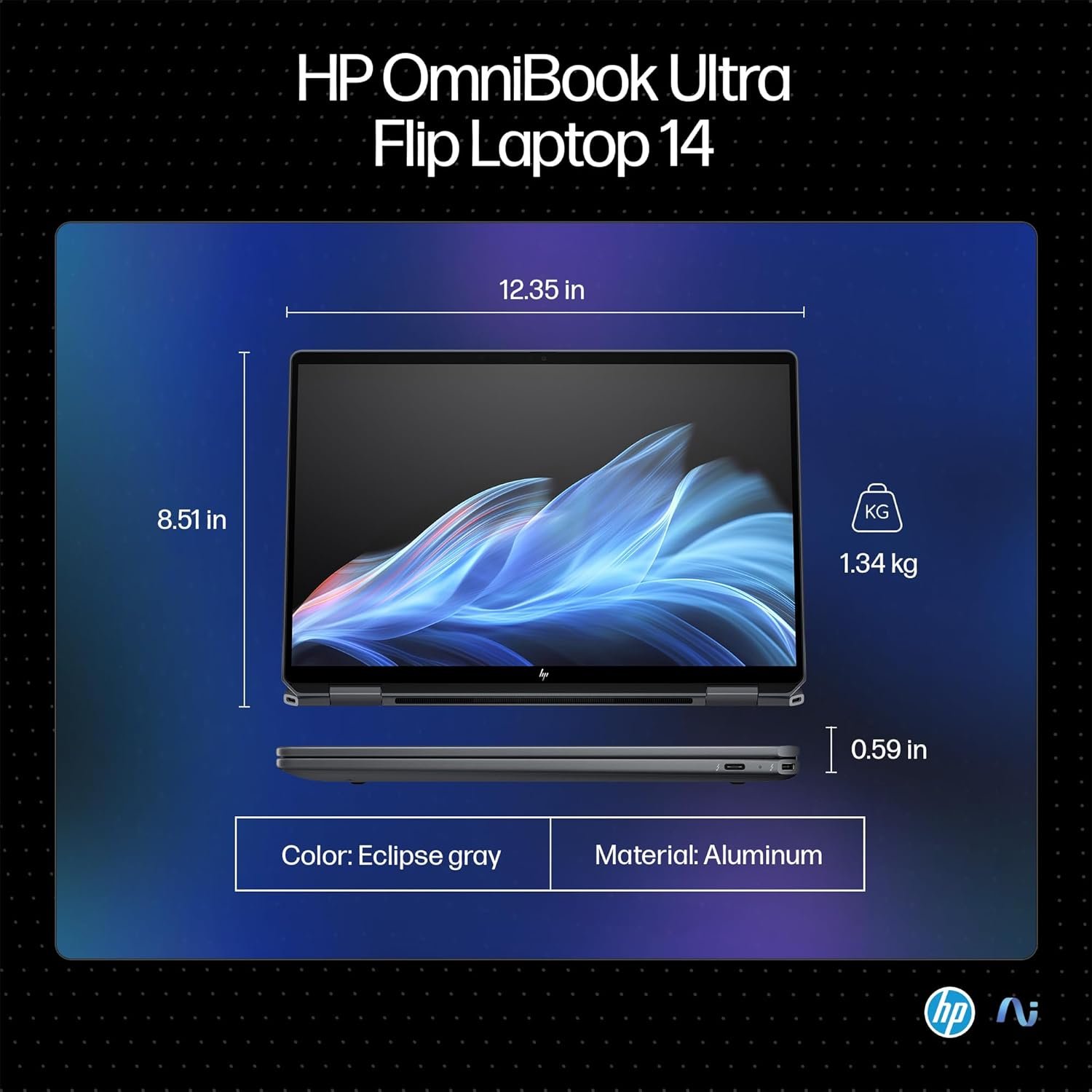 71mciiwu4il. sl1500 HP OmniBook Ultra Flip (Previously Spectre) Intel Core Ultra 7 256V 47 Tops (16GB LPDDR5X, 1TB SSD) OLED, 500 nits,14/35.6cm, Touch 2-in-1, Win11, Office21, Gray,1.34kg, fh0026TU Next Gen AI Laptop