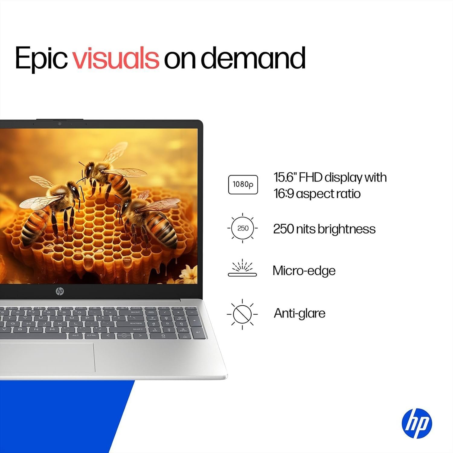 71mh90ix0nl. sl1500 HP 15, Intel Core 5-120U (8GB DDR4, 512GB SSD) FHD, Anti-Glare, Micro-Edge, 15.6/39.6cm, Win11, M365 Basic(1yr), Office Home24, Silver,1.59kg, fd0651TU, FHD Camera w/Privacy Shutter, Backlit Laptop