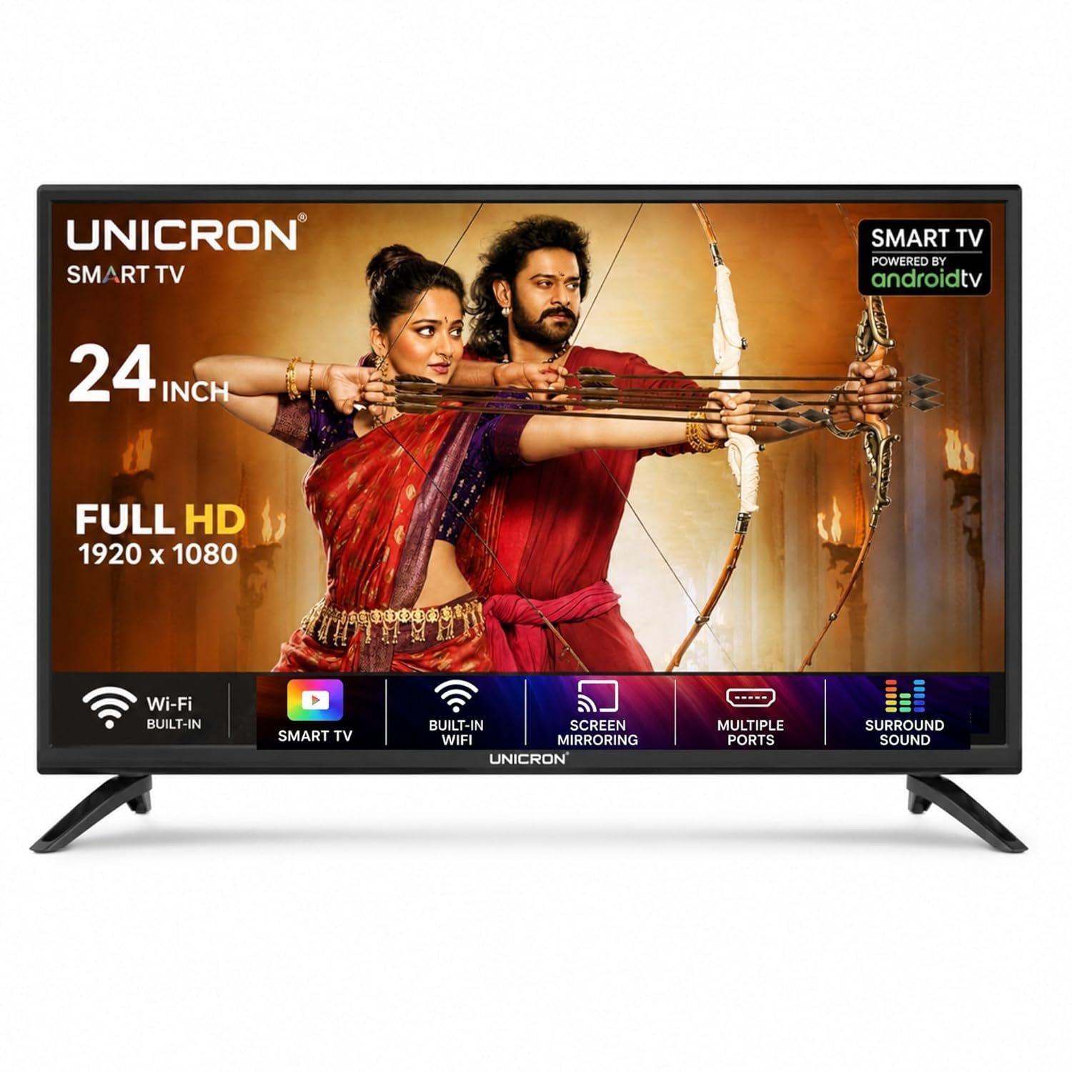 UNICRON 24”INCH HD Ready Android Smart LED TV | WiFi Enabled | Built-in Apps Compatible (YouTube, Netflix, Prime Video) | Screen Mirroring | HDMI, USB Connectivity | Premium Slim & Stylish UNICRON 24”INCH HD Ready Android Smart LED TV | WiFi Enabled | Built-in Apps Compatible (YouTube, Netflix, Prime Video) | Screen Mirroring | HDMI, USB Connectivity | Premium Slim & Stylish