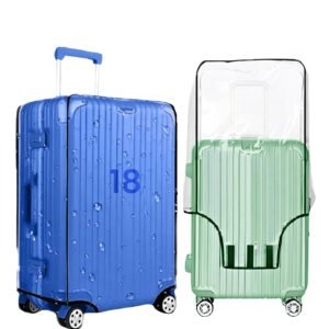DAFTER PVC Transparent Luggage Trolley Waterproof Cover | Dustproof Suitcase Protector with Zipper for Hard Luggage | Travel Trolley Bag Cover for 18 Inch Suitcase