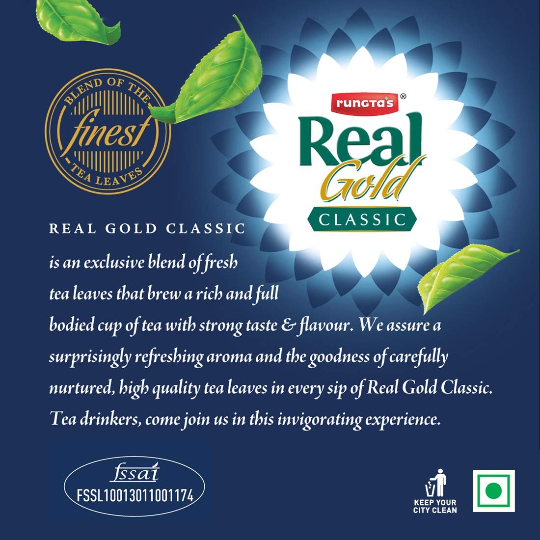 71vux8nvsnl. sl1100 Rungtas Real Gold Classic Tea – 250g | Premium Blend of Fresh Kadak Ctc Chai | Blend of 10% Darjeeling Premium Black Long Leaf