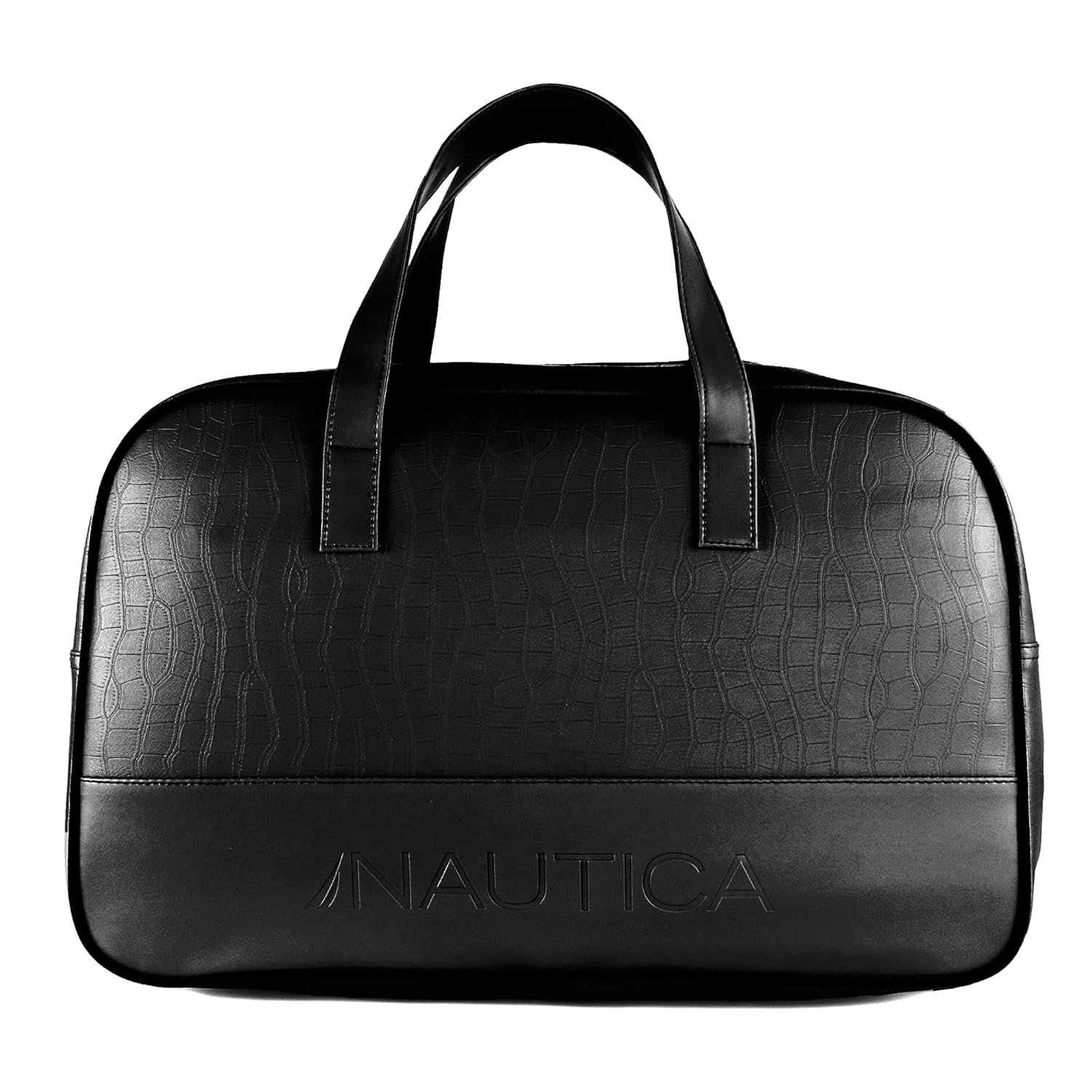 Nautica Unisex 25L PU Duffle Bag for Travel | Stylish Leatherette Cabin Luggage with Smooth Zippers | Compact, Comfortable & Spacious for Weekend Trips, Gym & Everyday Use | Black Nautica Unisex 25L PU Duffle Bag for Travel | Stylish Leatherette Cabin Luggage with Smooth Zippers | Compact, Comfortable & Spacious for Weekend Trips, Gym & Everyday Use | Black