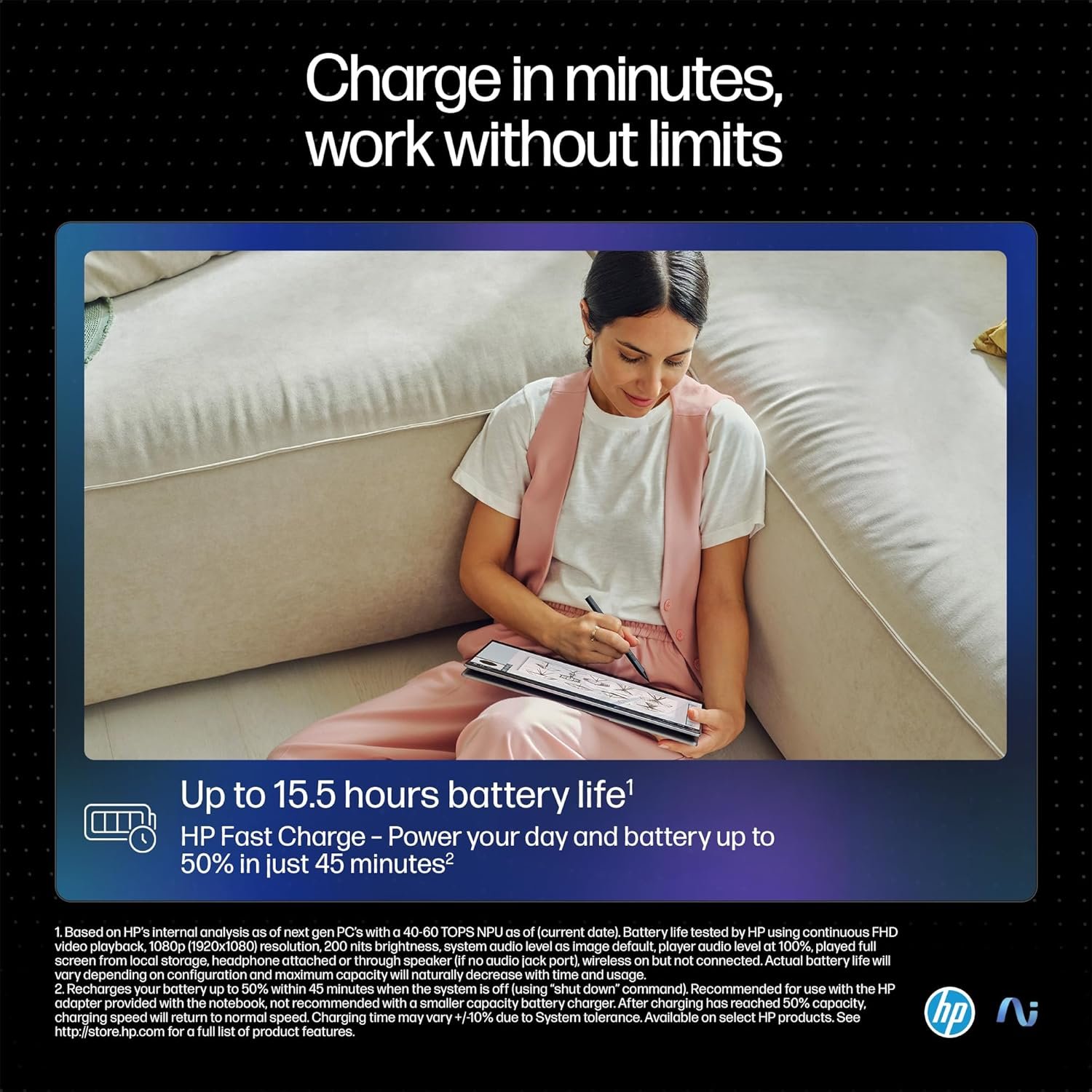 81iwdljc9sl. sl1500 HP OmniBook Ultra Flip (Previously Spectre) Intel Core Ultra 7 256V 47 Tops (16GB LPDDR5X, 1TB SSD) OLED, 500 nits,14/35.6cm, Touch 2-in-1, Win11, Office21, Gray,1.34kg, fh0026TU Next Gen AI Laptop