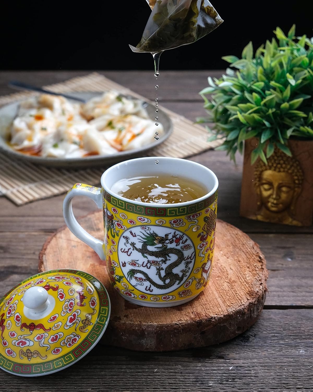 81umwpzumgl. sl1500 Karma Kettle Zen Collection Green with Peach and Jasmine, 20 Pyramid Tea Bags – Natural Detox | Aromatherapy |Healthy Skin | Metabolism Booster